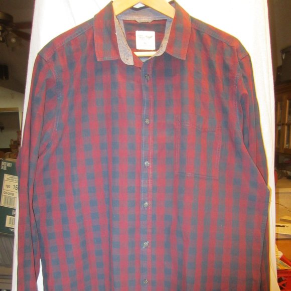 CASUAL BUTTON DOWN CEDAR WOOD STATE, PLAID CHECKED SHIRT, XL - Picture 1 of 10